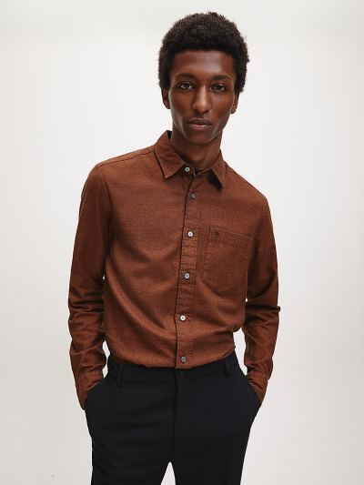 Calvin Klein Ruhák HU799166 | Calvin Klein Cotton Flannel Férfi Ing Piros / Fekete